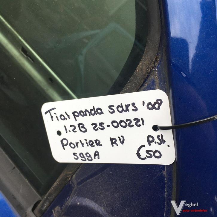 Fiat Panda 5drs 1.2 B 2008 2500221 Kleurcode 599A  Portier, Auto-onderdelen, Carrosserie en Plaatwerk, Deur, Gebruikt, Ophalen