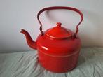 Vintage rode emaille ketel, Antiek en Kunst, Antiek | Emaille, Ophalen of Verzenden