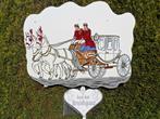 Feestbord voor huwelijk, trouwkoets met witte paarden., Hobby en Vrije tijd, Nieuw, Overige, Ophalen