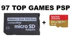 97 topgames voor PSP op Micro SD, Spelcomputers en Games, Games | Sony PlayStation Portable, Verzenden, Overige genres, 1 speler
