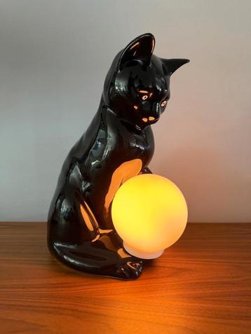 Tafellamp, poes, kat, keramiek, vintage, design, jr 80, beschikbaar voor biedingen