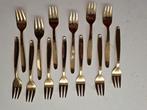 gebaksvorkjes verguld 11,5 cm 13 stuks, Verzenden, Zo goed als nieuw, Overige materialen, Los bestek