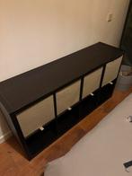 Zwarte Kallax kast met bakken, Doe-het-zelf en Verbouw, Hout en Planken, Ophalen, Gebruikt, 25 tot 50 mm, Plank