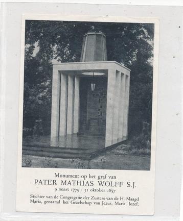 Wat grotere devotieprent van het Monument graf Mathias Wolff beschikbaar voor biedingen