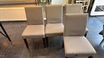 GRATIS ophalen 8 eetkamer stoelen kunstleer, Ophalen, Gebruikt, Grijs, Eetkamer stoelen 4 poten kleur Taupe