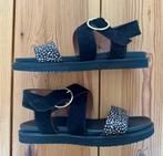 Maruti - Sandalen / Slippers - Zwart leer suede - maat 37, Zwart, Zo goed als nieuw, Maruti, Sandalen of Muiltjes