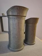 Authentieke Set Italiaanse Maatkannen (1L & 0,5L), Antiek en Kunst, Antiek | Tin, Ophalen of Verzenden