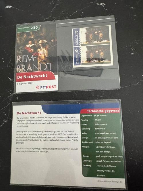 Ptt Post postzegelmapje 230 Rembrandt de Nachtwacht 2000, Postzegels en Munten, Postzegels | Volle albums en Verzamelingen, Nederland
