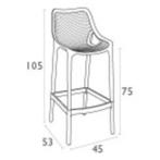 Barkruk Ariane, zwart, Huis en Inrichting, Barkrukken, Kunststof, Met voetsteun, Info@hout-art.nl, Nieuw