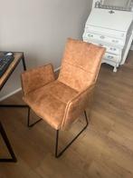 Cognac kleur stoel met zwarte poten, Huis en Inrichting, Ophalen, Zo goed als nieuw, Bruin, Eén