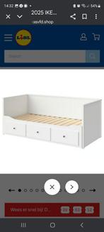 Bedbank van Ikea (2 persoonsbed van gemaakt worden), Huis en Inrichting, Ophalen, 90 cm, Wit, Tweepersoons