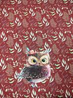 French Terry uilen paneel deel, Hobby en Vrije tijd, Stoffen en Lappen, 120 cm of meer, Nieuw, Ophalen of Verzenden, Katoen