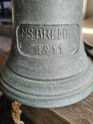 Mooie antieke bronzen scheepsbel met anker, zware kwaliteit. beschikbaar voor biedingen