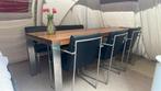 Design eetkamerset alleen zaterdag voor 850 euro!, Huis en Inrichting, Tafels | Eettafels, 200 cm of meer, Zo goed als nieuw, Vijf personen of meer
