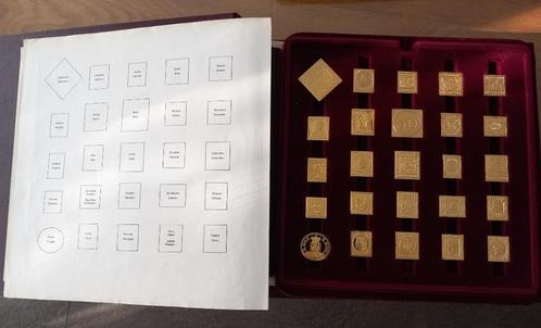 73 zilveren postzegels Franklin Mint - World's First Stamps, Postzegels en Munten, Edelmetalen en Baren, Zilver, Ophalen