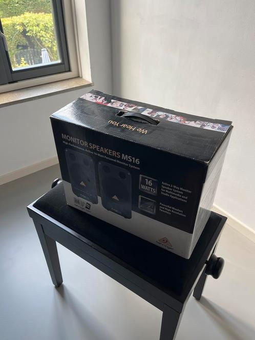 Behringer MS16 Monitor Speakers - in doos, Audio, Tv en Foto, Luidsprekers, Zo goed als nieuw, Front, Rear of Stereo speakers
