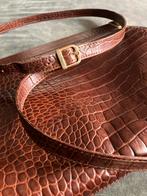 La Moda Cognac Tas Krokodillenprint, Sieraden, Tassen en Uiterlijk, Tassen | Damestassen, Ophalen of Verzenden, Gebruikt, Bruin