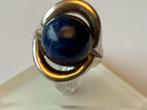 Art Deco Zilveren Ring met Lapis Lazuli - Maat 17, Verzenden, Zo goed als nieuw, 17 tot 18, Met edelsteen