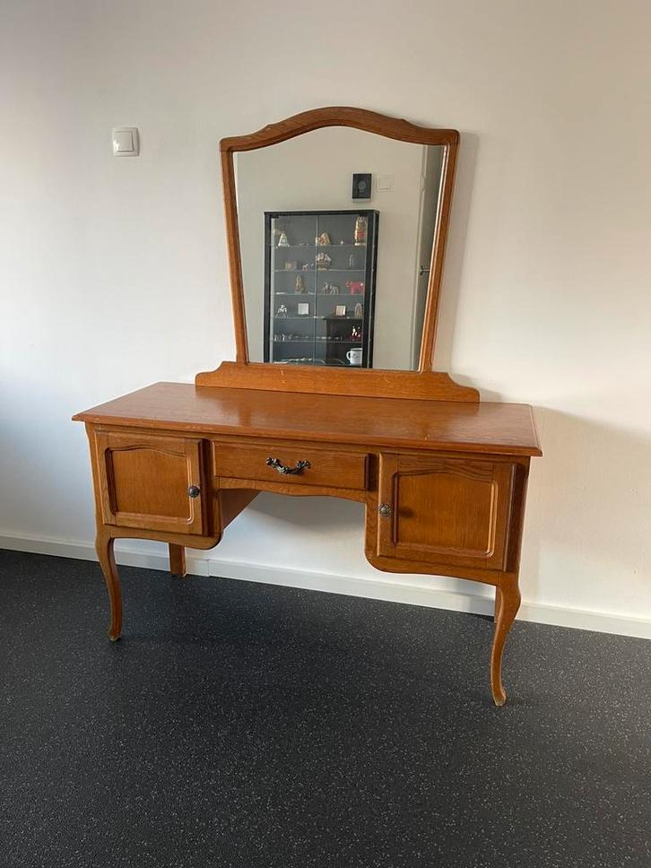 Vintage Antieke Kaptafel makeuptafel Bureau met spiegel, Huis en Inrichting, Tafels | Kaptafels, Zo goed als nieuw, Minder dan 100 cm