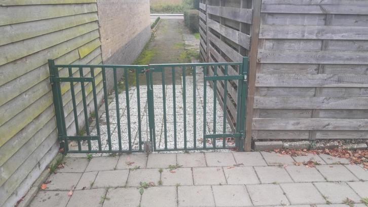 dubbele draaihek inclusief scharnieren, Tuin en Terras, Tuinhekken en Hekwerk, Gebruikt, IJzer, Ophalen