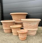 Terracotta potten Toscaans Aardewerk /Impruneta WINTERHARD, 40 cm of meer, Rond, Nieuw, Terracotta