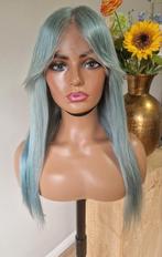Human hair wig Pastel Blauw lacefront wig 13x4 lace pruik, Nieuw, Ophalen of Verzenden, Pruik of Haarverlenging
