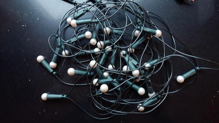 Feestverlichting kerst  - 35 Lampjes - Zilverkleurig, Diversen, Kerst, Gebruikt, Ophalen of Verzenden