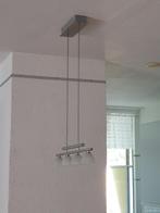 Moderne in hoogte verstelbare hanglamp, Ophalen, Zo goed als nieuw, Glas, 75 cm of meer