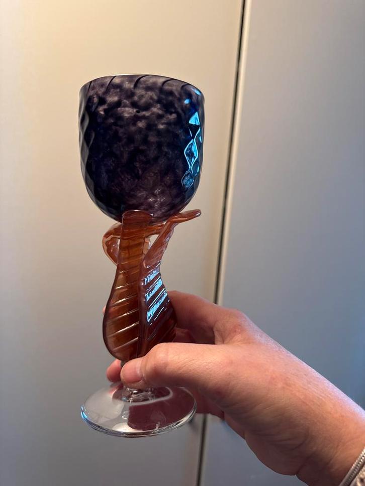 Vintage Murano Glas Wijn Goblet, Antiek en Kunst, Antiek | Glas en Kristal, Ophalen of Verzenden