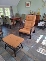 2 x luie fauteuil met voeten bank, Ophalen, Gebruikt, Stof
