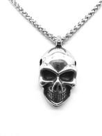 Edelstalen Skull Hanger Met Ketting, Ophalen of Verzenden, Nieuw, Zilver, Overige materialen