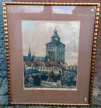 Julien CELOS (1884 - 1953) Markt scene ~1920 groot ets, Antiek en Kunst, Kunst | Etsen en Gravures, Ophalen of Verzenden