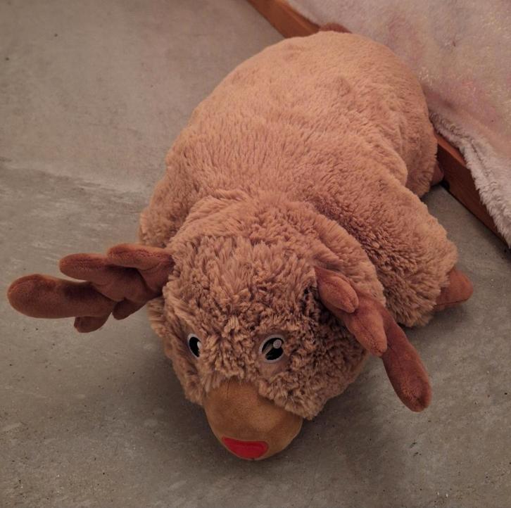 Rendier knuffel/kussen, Kinderen en Baby's, Speelgoed | Knuffels en Pluche, Zo goed als nieuw, Overige typen, Ophalen of Verzenden