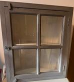 Grijs hangkastje van massief hout huiskamer of slaapkamer, Ophalen
