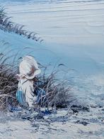 Oud schilderij - Strandgezicht, Antiek en Kunst, Ophalen