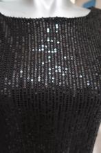 zwarte feest paillettenjurk s/M, Maat 38/40 (M), Verzenden, Zwart, Cocktailjurk