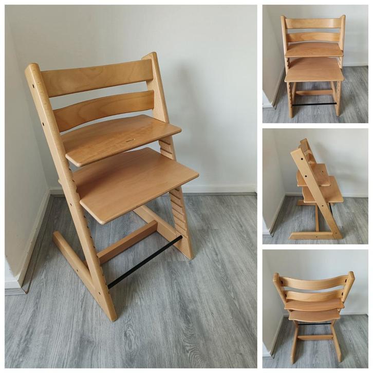 Stokke Tripp Trapp naturel nieuw model, Kinderen en Baby's, Kinderstoelen, Zo goed als nieuw, Meegroeistoel, Aanschuifbaar, Stoelverkleiner