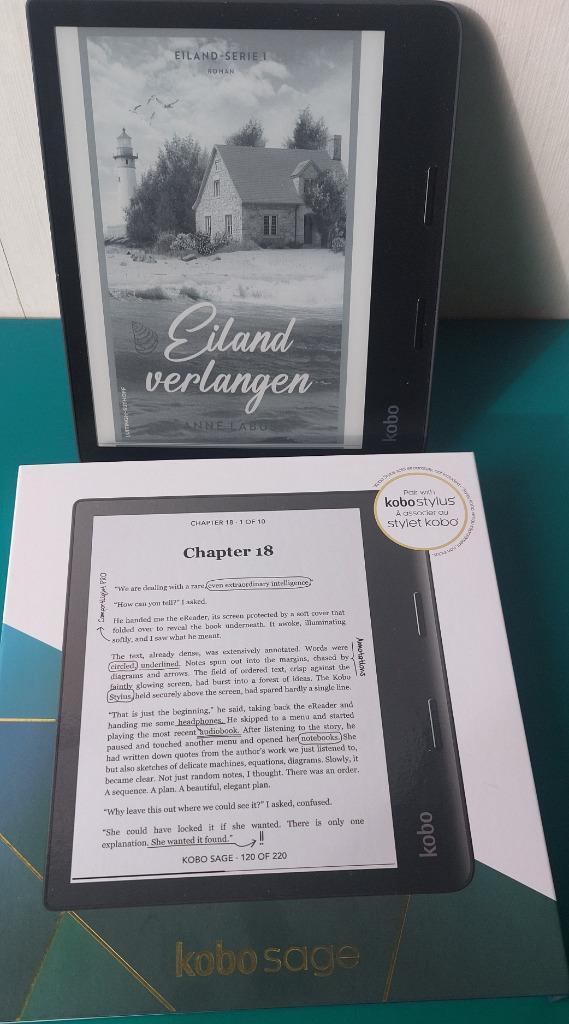 Kobo Sage, Computers en Software, E-readers, Zo goed als nieuw, 8 inch, 16 GB of meer, Bluetooth, Touchscreen, Audio, Waterbestendig