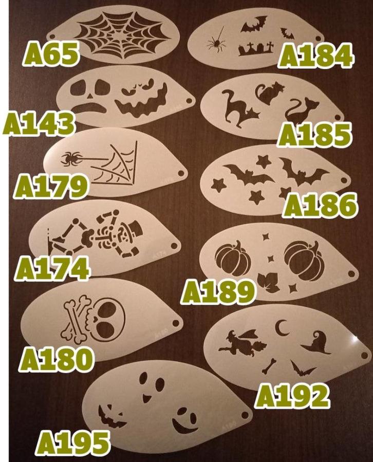 schminksjabloon vanaf 1,25pst tot 159pst NIEUW 364 soorten, Hobby en Vrije tijd, Feestartikelen, Nieuw, Schmink, Overige, Ophalen of Verzenden