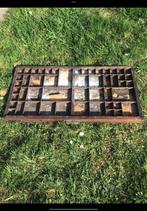Originele gebruikte letterbak / drukkerslade koperbeslag oud, Antiek en Kunst, Ophalen of Verzenden