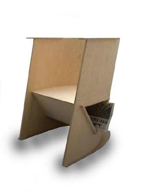 logochair unieke design stoel, Huis en Inrichting, Stoelen, Zo goed als nieuw, Eén, Hout, Bruin, Ophalen