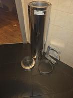 RVS Kachelpijp - Isoduct met een verloop met accessoires, Gebruikt, Kachel, Minder dan 60 cm, Ophalen of Verzenden