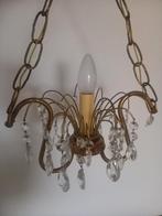 Gustaviaans Zweeds hanglampje messing/glas jaren 50/60, Gebruikt, 50 tot 75 cm, Ophalen of Verzenden, Glas
