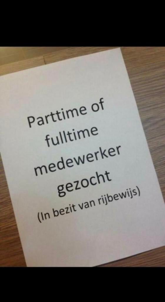 Fulltime/parttime bezorger gezocht voor pizzeria Apeldoorn