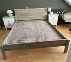 Ikea Nyvoll bed 160x200, Huis en Inrichting, Ophalen, Bruin, Tweepersoons, Zo goed als nieuw