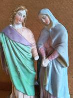 Porseleinen Jozef & Maria Beeldje met Schelp, Ophalen of Verzenden