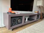Tv meubel, aubergine kleur, op wieltjes, zo goed als nieuw!, Ophalen, 150 tot 200 cm, Zo goed als nieuw, Minder dan 100 cm