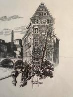 Hendrik Nachtergaele - Stadsgezicht, Antiek en Kunst, Ophalen of Verzenden