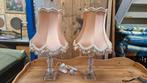 Set vintage tafellampen, Ophalen of Verzenden, Zo goed als nieuw, Glas, Minder dan 50 cm