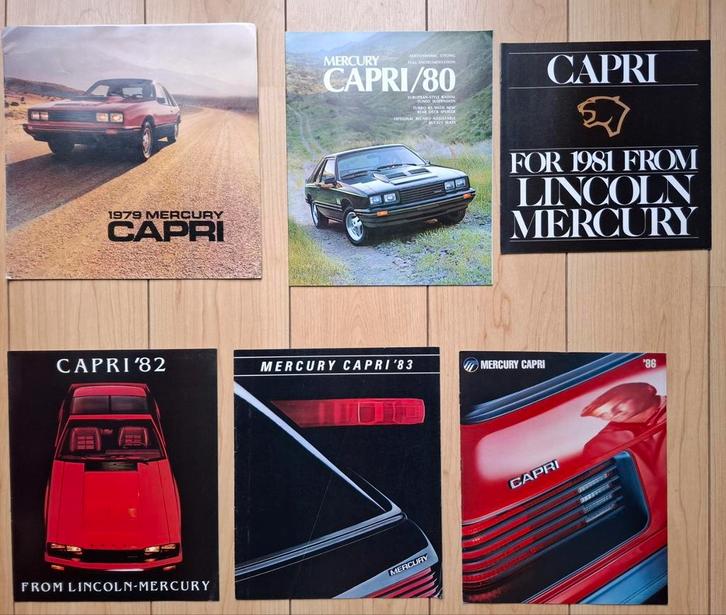 Mercury Ford Capri.  7 stuks.  € 14,--, Boeken, Auto's | Folders en Tijdschriften, Zo goed als nieuw, Ford, Ophalen of Verzenden
